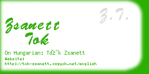 zsanett tok business card